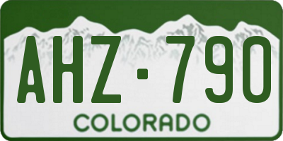 CO license plate AHZ790