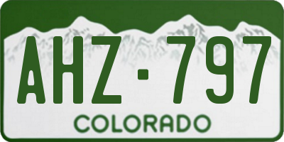 CO license plate AHZ797