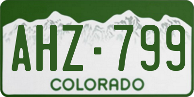 CO license plate AHZ799