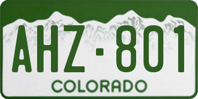 CO license plate AHZ801