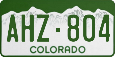CO license plate AHZ804