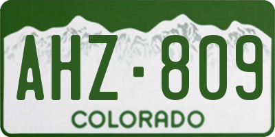 CO license plate AHZ809