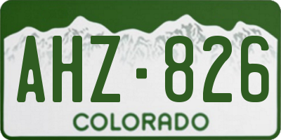 CO license plate AHZ826