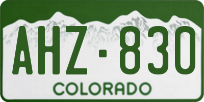 CO license plate AHZ830