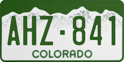 CO license plate AHZ841