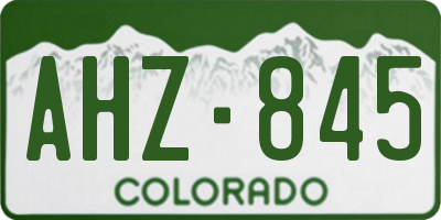 CO license plate AHZ845