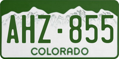 CO license plate AHZ855