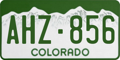 CO license plate AHZ856