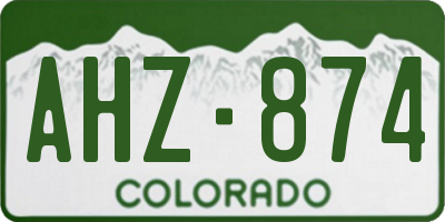 CO license plate AHZ874