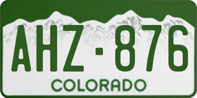 CO license plate AHZ876