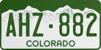 CO license plate AHZ882