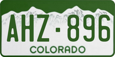 CO license plate AHZ896
