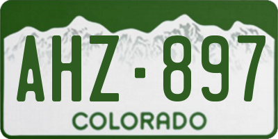 CO license plate AHZ897