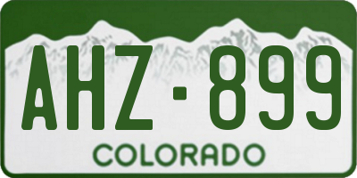 CO license plate AHZ899