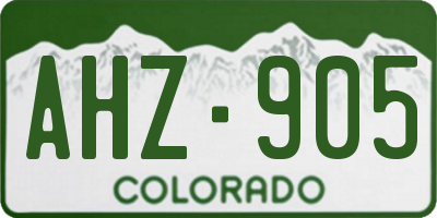 CO license plate AHZ905
