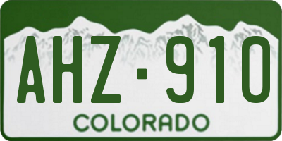 CO license plate AHZ910