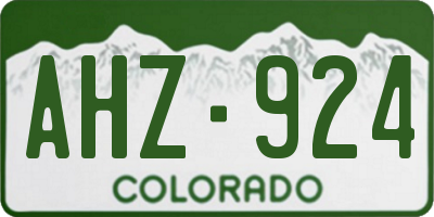 CO license plate AHZ924