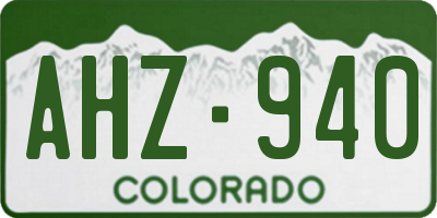 CO license plate AHZ940