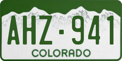 CO license plate AHZ941