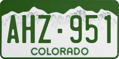 CO license plate AHZ951