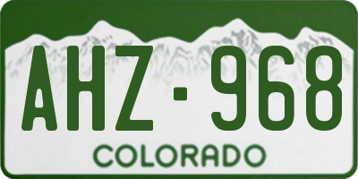 CO license plate AHZ968