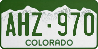 CO license plate AHZ970