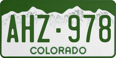 CO license plate AHZ978