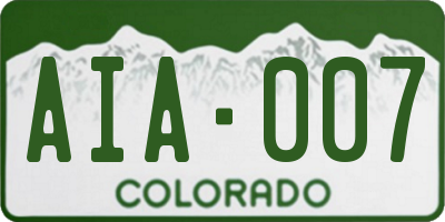 CO license plate AIA007