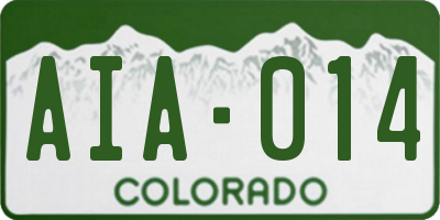 CO license plate AIA014