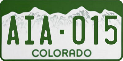 CO license plate AIA015