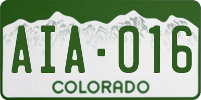 CO license plate AIA016