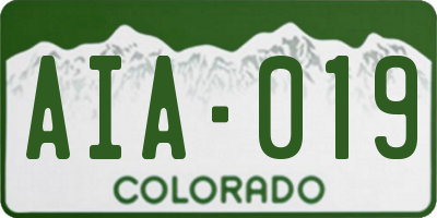 CO license plate AIA019