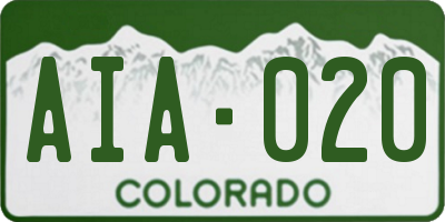 CO license plate AIA020
