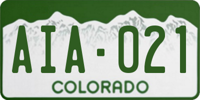 CO license plate AIA021