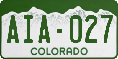CO license plate AIA027