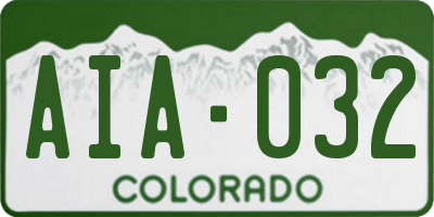 CO license plate AIA032