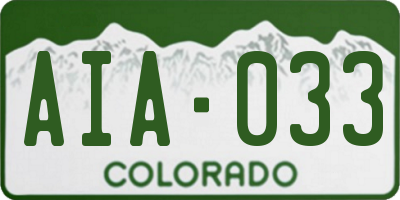 CO license plate AIA033
