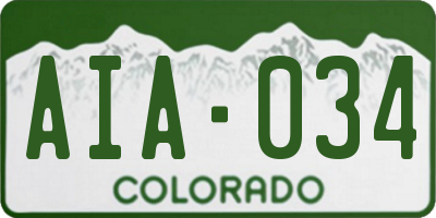 CO license plate AIA034
