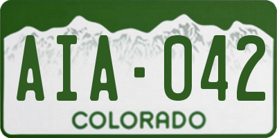 CO license plate AIA042