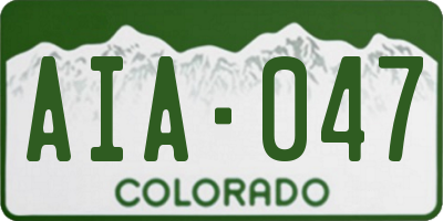CO license plate AIA047