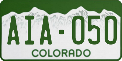CO license plate AIA050