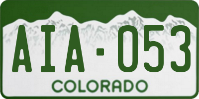 CO license plate AIA053