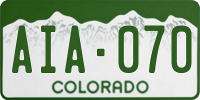 CO license plate AIA070