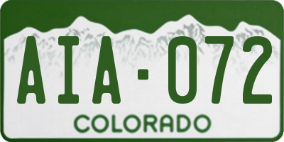 CO license plate AIA072