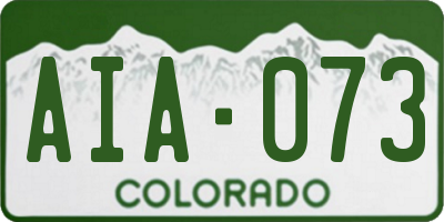CO license plate AIA073
