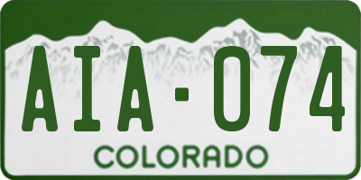 CO license plate AIA074