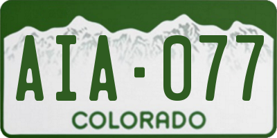 CO license plate AIA077