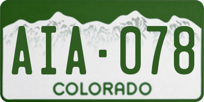 CO license plate AIA078