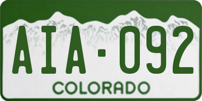 CO license plate AIA092