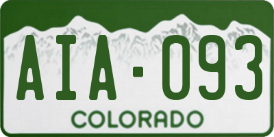 CO license plate AIA093